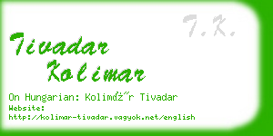 tivadar kolimar business card